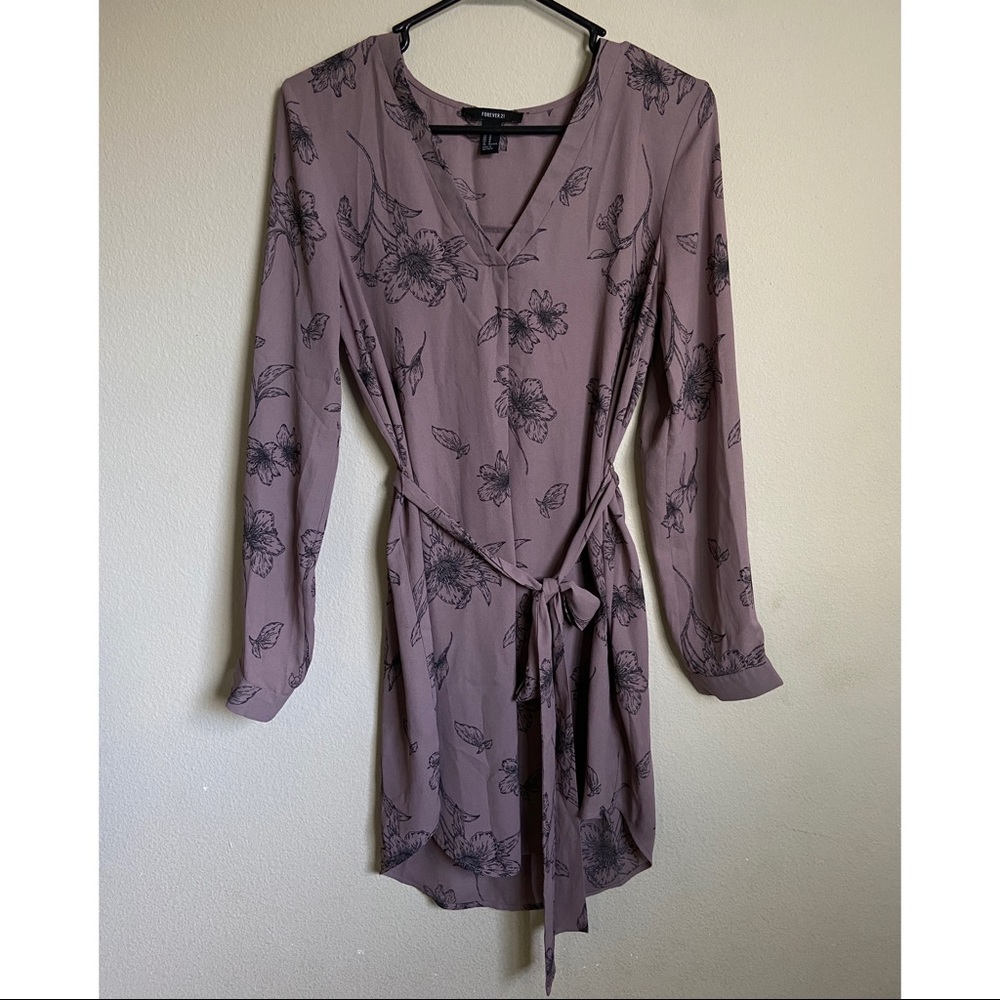 Plum belted mini dress💜